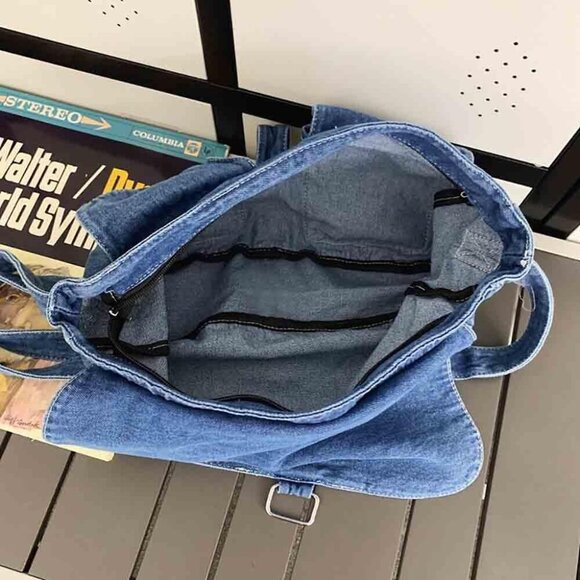 Fashion denim handbag shoulder bag large capacity retro Messenger bag bag for me - Picture 4 of 7